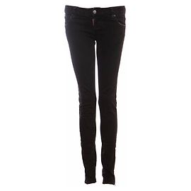 Dsquared2, schwarze Jeans mit silberner Hardware. Schwarz