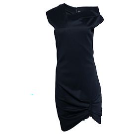Helmut lang, robe noire asymétrique à épaules dénudées Noir
