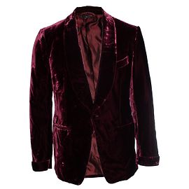 Tom Ford, blazer Velvet shelton en color burdeos Roja Burdeos