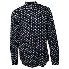 Dolce & Gabbana, schwarzes Hemd mit Hart-Print Schwarz