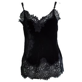 Autre Marque Top in velluto nero e pizzo Goldhawk Nero