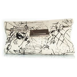 Giuseppe Zanotti, clutch preto e branco Multicor