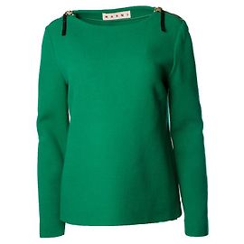 Marni, top de lã verde com zíperes Verde