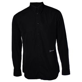 Givenchy, Camisa de algodón negra con logo Negro