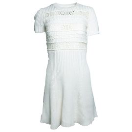 Manoush Kleid aus Häkel- und Strickmaterial, weiß Weiß