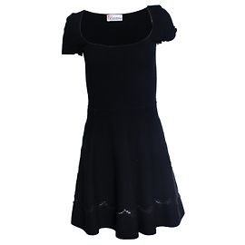 Red Valentino, schwarzes Kleid mit Spitze Schwarz