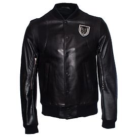 Balmain, chaqueta biker de cuero Negro