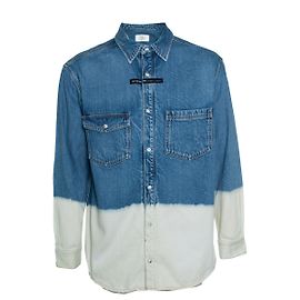 Givenchy, Bleach dipped denim shirt Blue