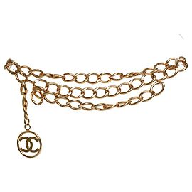 Chanel, cinturón 93 de metal chapado en oro - collar con logo CC Dorado Metálico