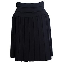 Balmain, saia justa plissada preta Preto