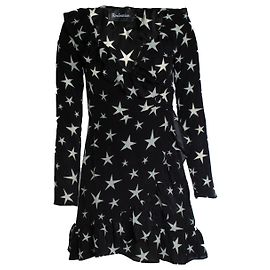 Autre Marque Vestido envelope de estrelas preto e branco Realisation Multicor