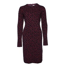 Givenchy, robe à imprimé léopard de couleur aubergine Multicolore
