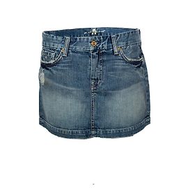 7 for all mankind, saia jeans com strass Azul