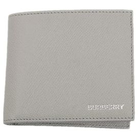 Cartera Burberry Billfold de cuero gris Gris
