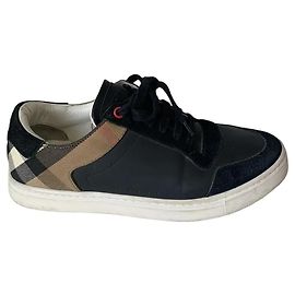 Baskets Burberry en cuir et daim Vintage Check Noir
