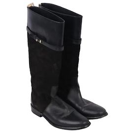 Burberry High Boots in Black Leather and Suede Black
