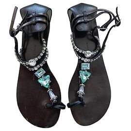 Sandali Giuseppe Zanotti Cristalli Nero Nero Verde