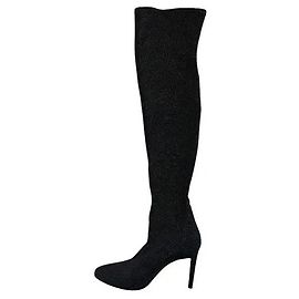 Giuseppe Zanotti Black Glitter Over-The-Knee Boots Black