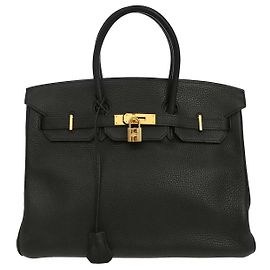 Hermès Hermes Birkin Taurillon Clemence 35 Noir