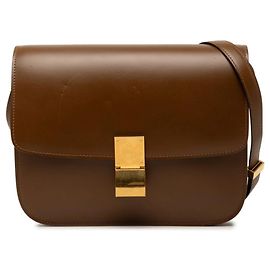 Céline Bolsa de Ombro Celine Classic Box Medium Marrom