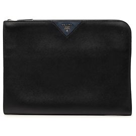 Clutch in pelle Saffiano nero Nero Prada Nero