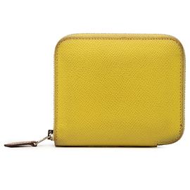 Hermès Cartera compacta de seda Azap Hermes en amarillo Amarillo