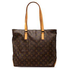 Louis Vuitton Monogram Cabas Mezzo Shoulder Bag Brown