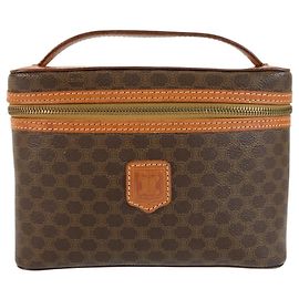 Céline Bolsa CELINE Vintage Macadam de couro marrom Marrom