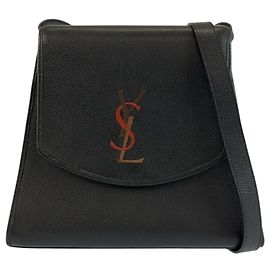 Borsa a tracolla in pelle nera vintage Yves Saint Laurent Nero