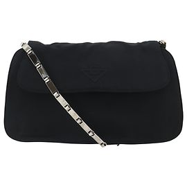 Borsa a tracolla con catena in nylon nero Bottega Veneta Nero