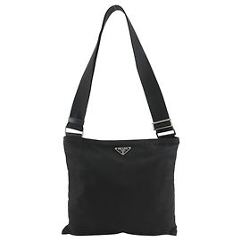 Prada Black Nylon Shoulder Bag Black