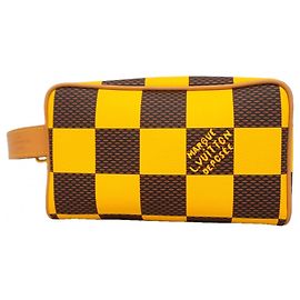 Louis Vuitton Yellow Damier Pop Locker Dopp Kit Handbag Yellow