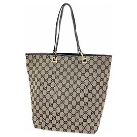 Borsa Tote Gucci GG Canvas Nero Beige