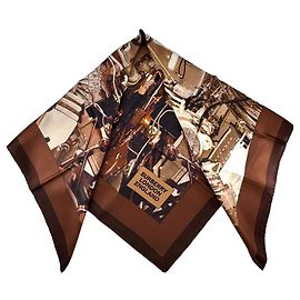Burberry Sciarpa in Seta Stampa Engine Room Multicolore