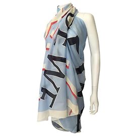 Bufanda Loewe Maxi Logo de algodón Negro Blanco Roja Azul Multicolor