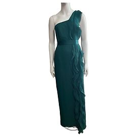 Vera Wang Robe de Soirée Regency Monospaule Vert Émeraude Vert