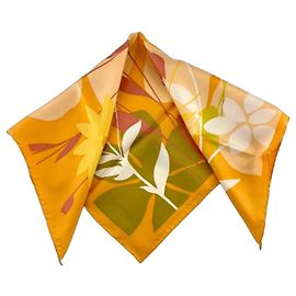 Salvatore Ferragamo Abstract Floral Silk Square Scarf Multiple colors