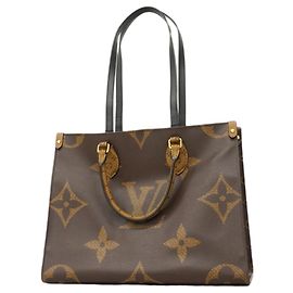 Borsa Tote Louis Vuitton Monogram Giant Reverse OnTheGo MM Marrone