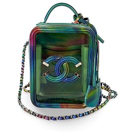 Chanel Filigree Vertical Vanity Case in PVC con Lambskin Small Multicolore
