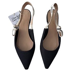 Christian Dior J'adior Slingback Ballerinas - Black Fabric Black
