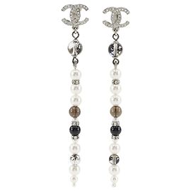 Chanel Coco Mark Clip-Ohrringe Silber