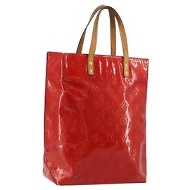 LOUIS VUITTON Sac à main Monogram Vernis Reade MM Rouge M91086 LV Auth 179101 Rouge