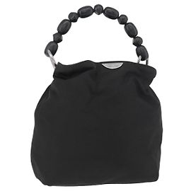 Borsa Christian Dior Maris Pearl in nylon nero e argento Auth 179390 Nero Argento