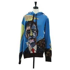 Sudadera de punto LOUIS VUITTON Algodón Azul LV Auth 179652M Azul