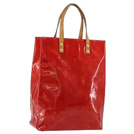 LOUIS VUITTON Sac à main Monogram Vernis Reade MM Rouge M91086 LV Auth ep14516 Rouge