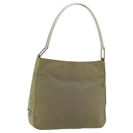 Bolsa de Ombro PRADA Nylon Verde Auth 179345 Verde