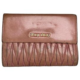 Carteira acolchoada vintage Miu Miu rosa Rosa