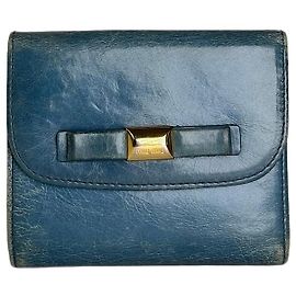 Vintage Miu Miu Pebbled Wallet Blue Blue