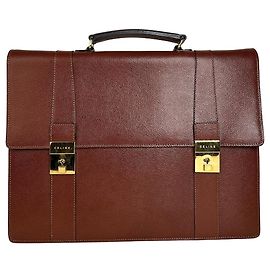 Céline Vintage Celine Smooth Briefcase Brown Brown