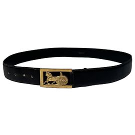 Céline Vintage Celine Smooth Belt Black Black